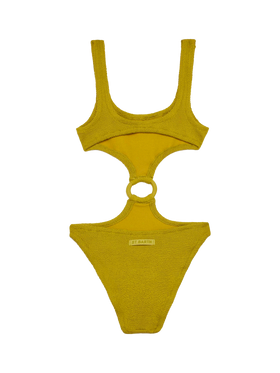 Laurel crinkle pistachio cut-out one-piece swimsuit - MC2 Saint Barth