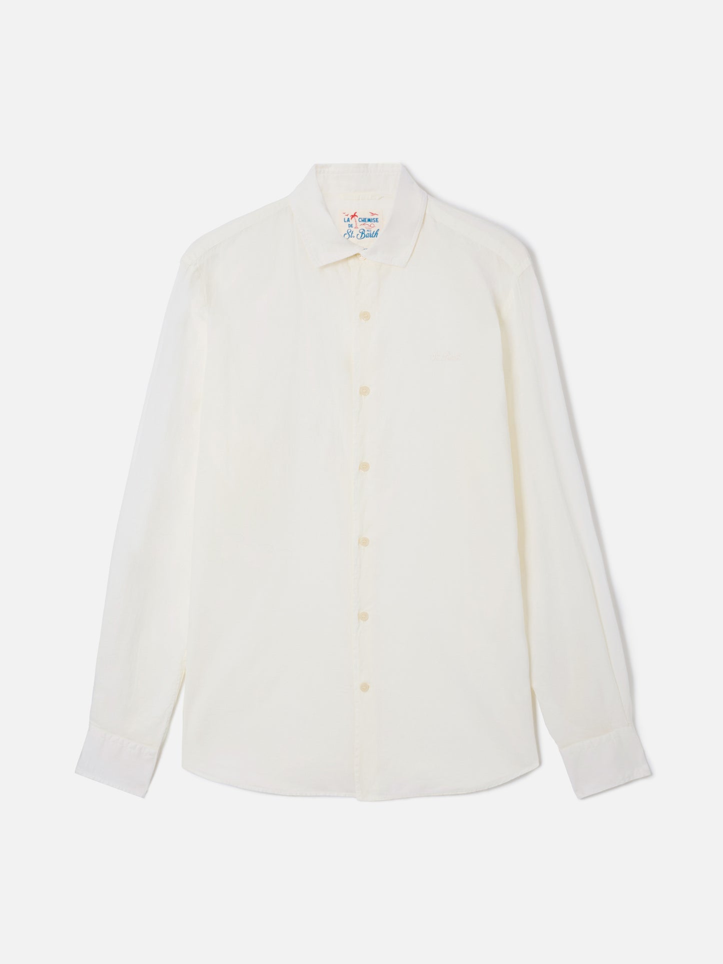 Cream Chemise Ice shirt in pure cotton voile
