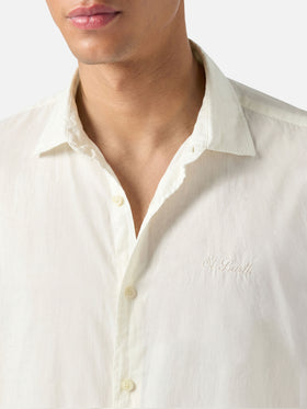 Cream Chemise Ice shirt in pure cotton voile