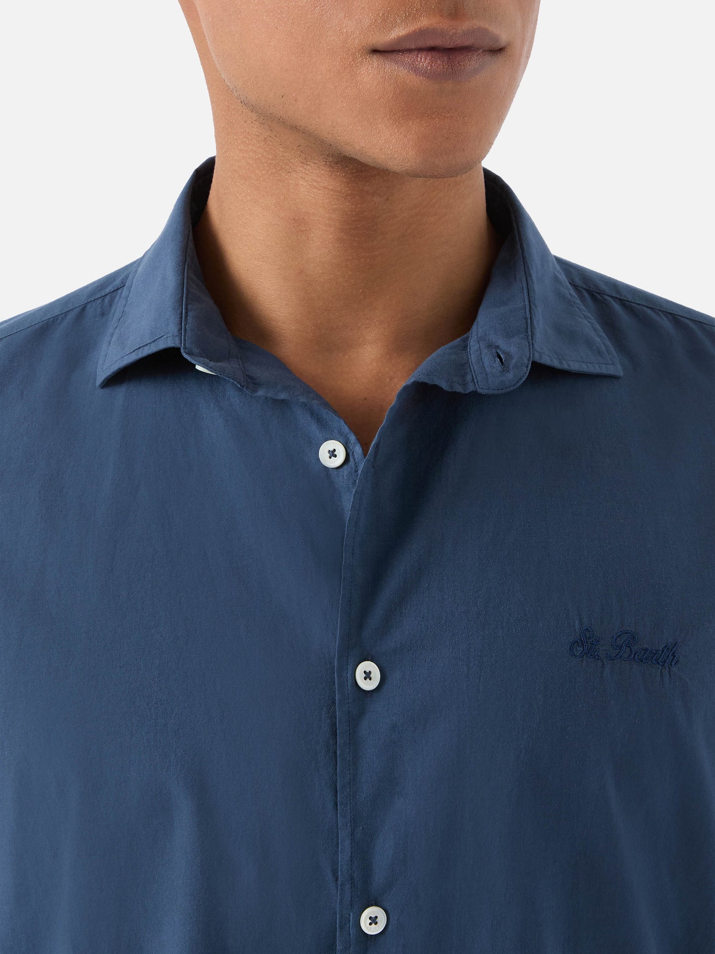 Navy Chemise shirt in pure cotton