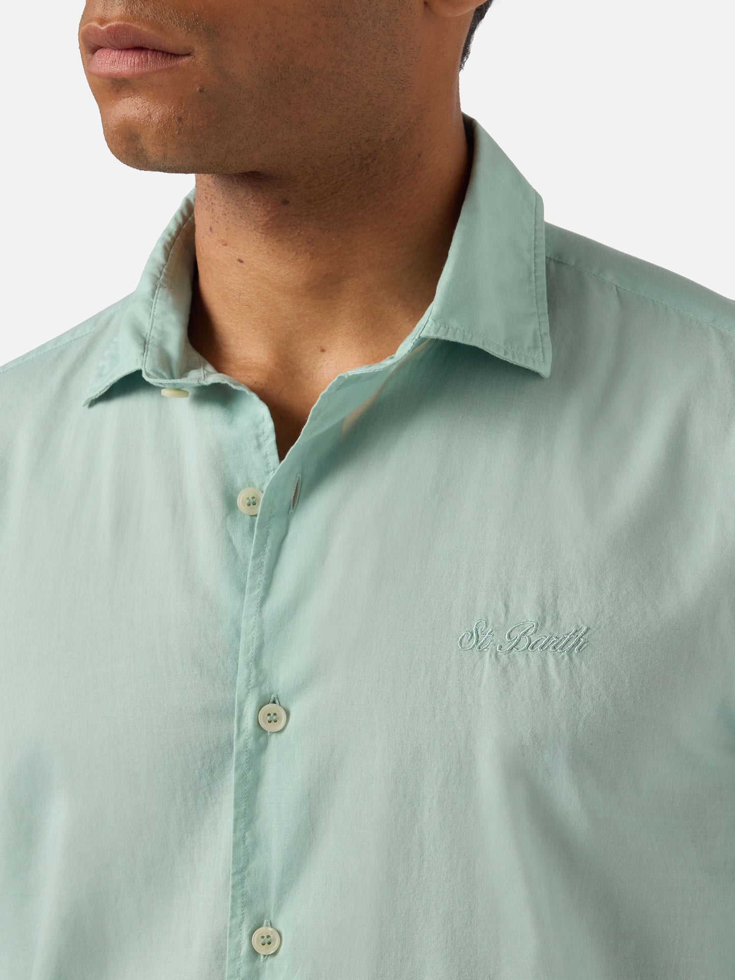 Camicia Chemise Ice in voile di cotone verde salvia
