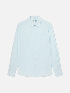 Light blue Chemise Ice shirt in pure cotton voile