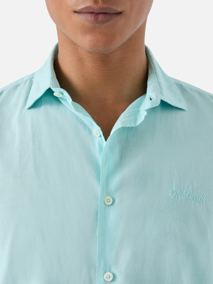 Camicia Chemise in cotone voile verde acqua