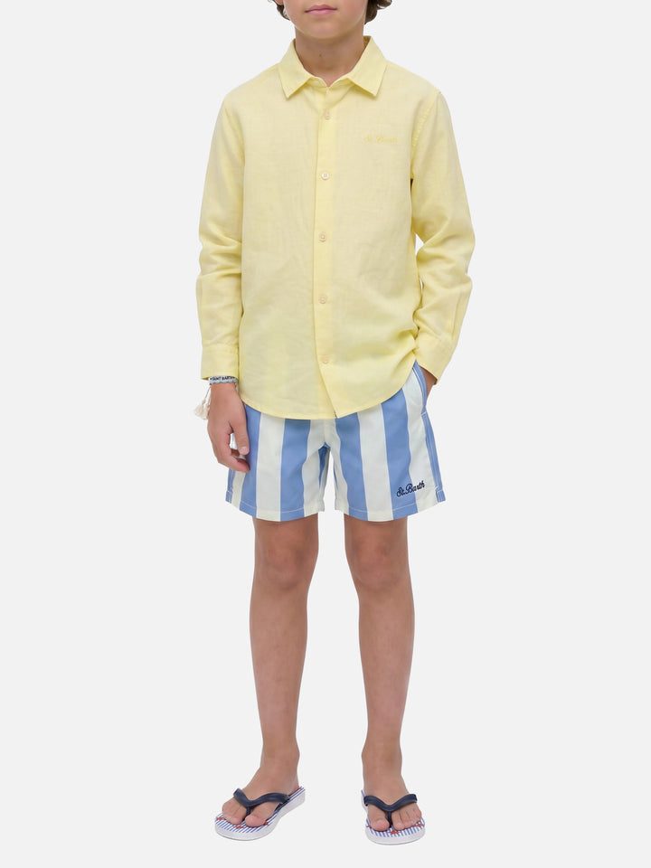 Camicia Chemise Jr in cotone voile giallo burro