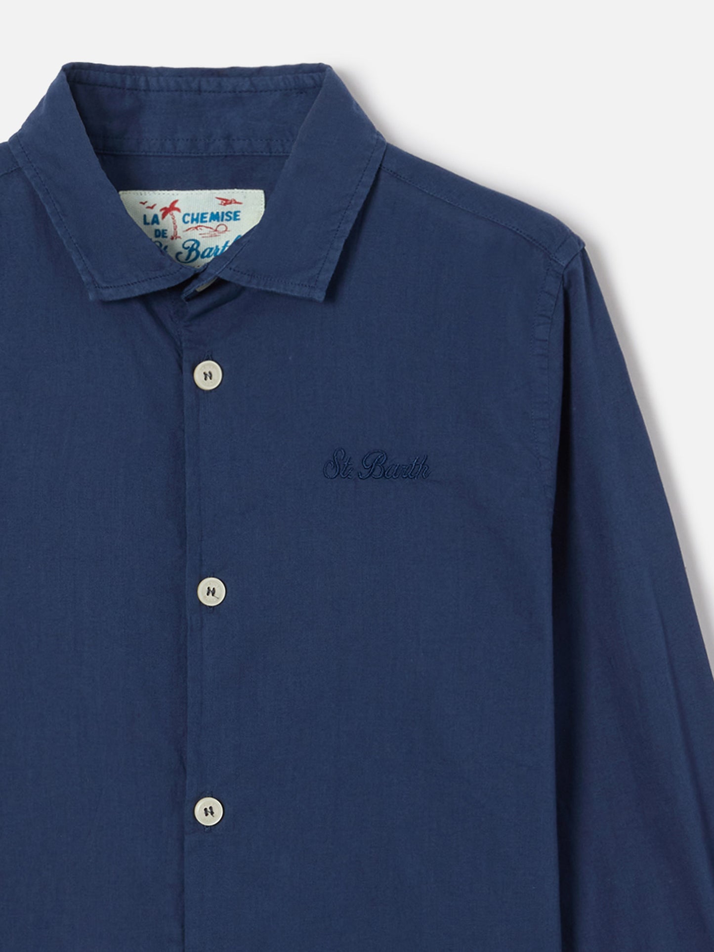 Camicia Chemise Jr in cotone voile blu navy