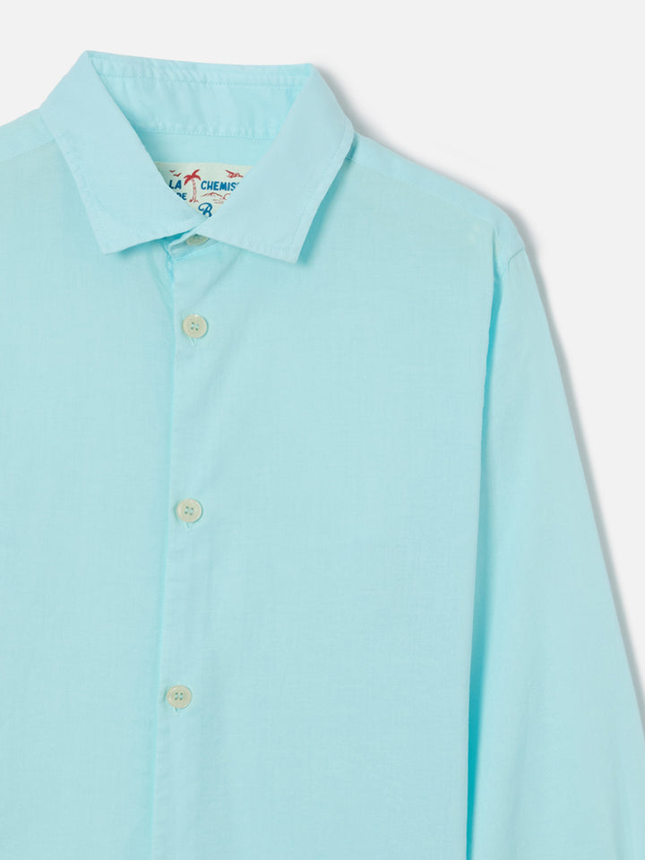 Camicia Chemise Jr in cotone voile verde acqua