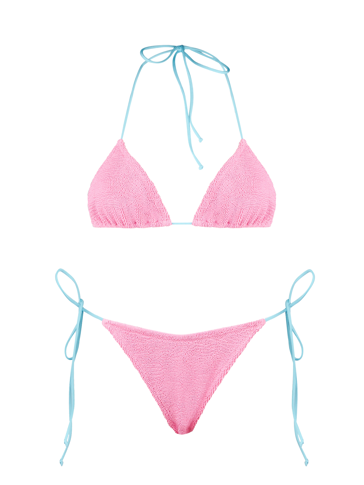 Woman pink crinkle triangle bikini | MELISSA SATTA SPECIAL EDITION - MC2 Saint Barth