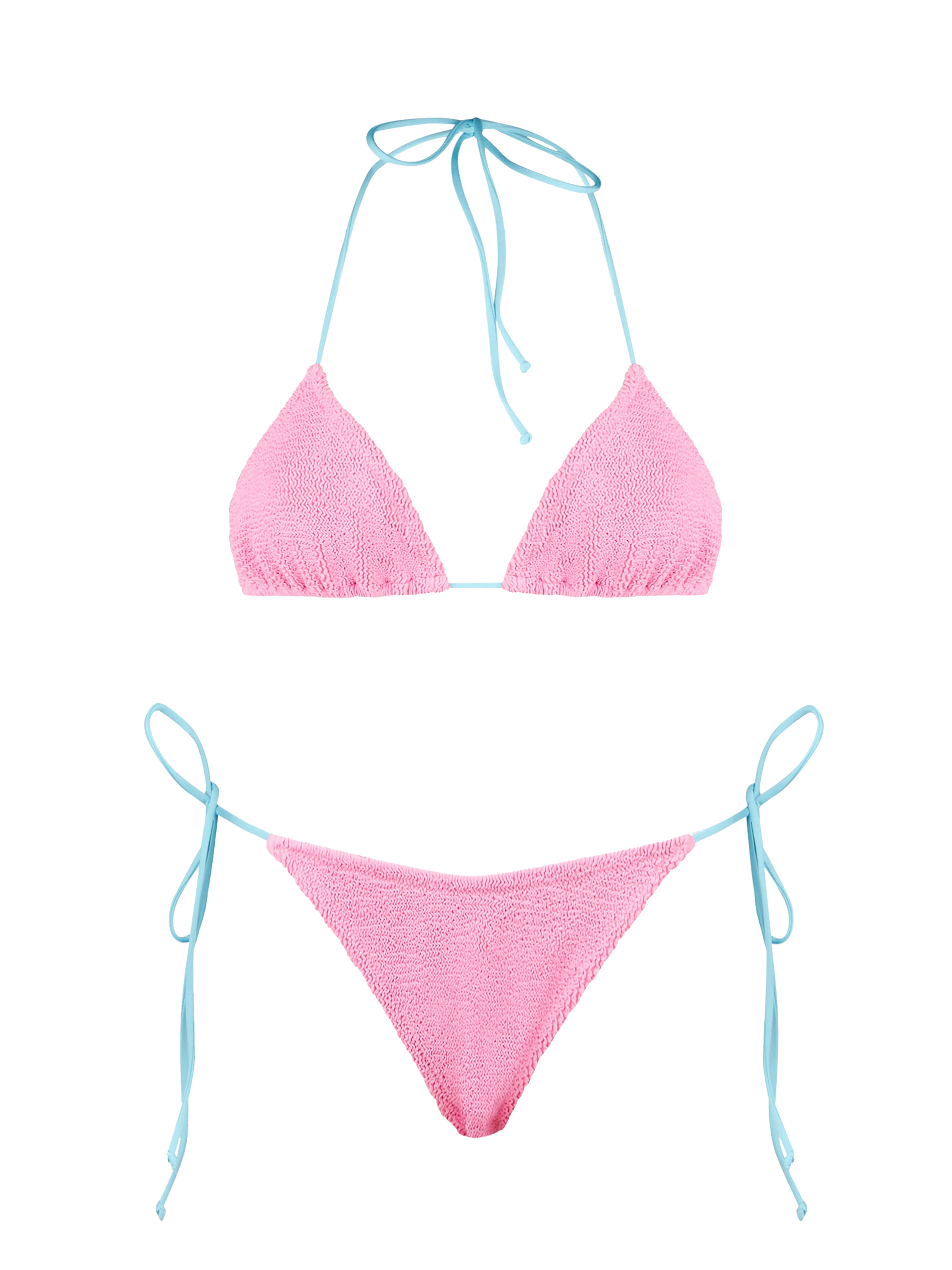 Woman pink crinkle triangle bikini | MELISSA SATTA SPECIAL EDITION - MC2 Saint Barth
