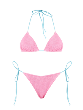 Woman pink crinkle triangle bikini | MELISSA SATTA SPECIAL EDITION - MC2 Saint Barth