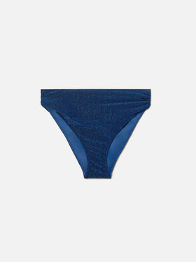 Slip mare Sugar classico a vita media in tessuto lurex blue navy