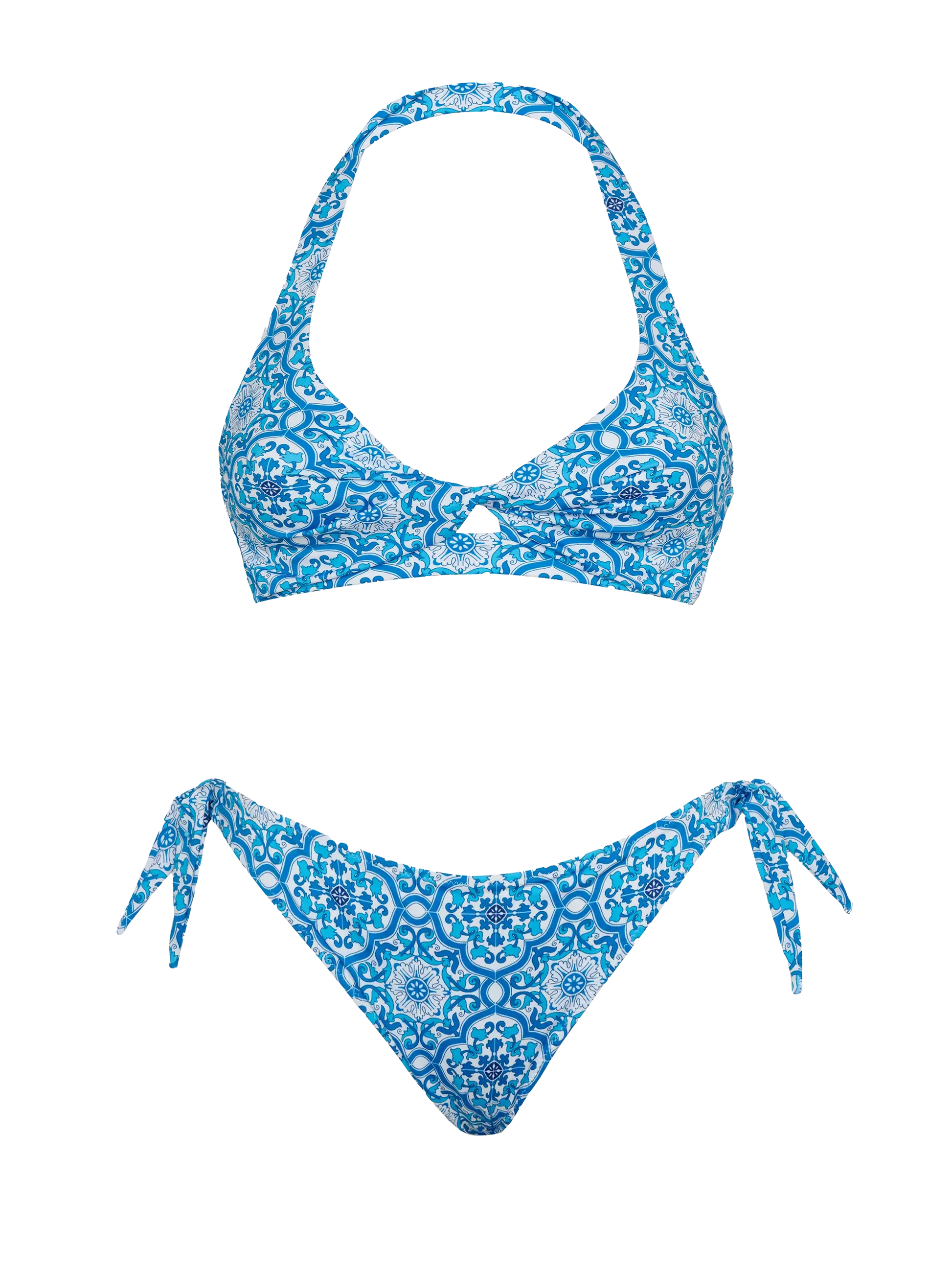 Bralette bikini Leda Yali with majolica print - MC2 Saint Barth
