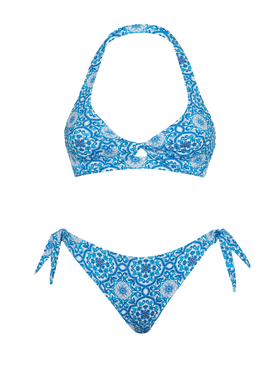 Bralette bikini Leda Yali with majolica print - MC2 Saint Barth