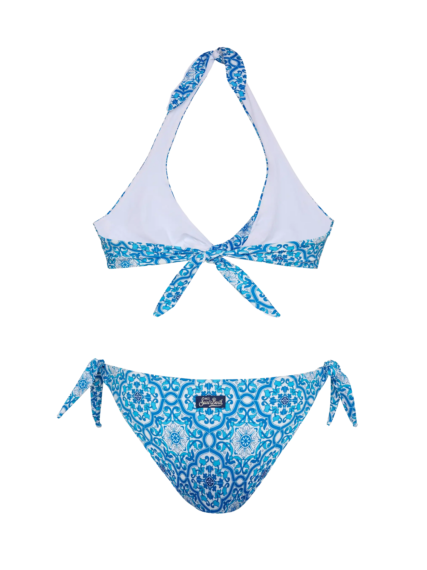 Bralette bikini Leda Yali with majolica print - MC2 Saint Barth