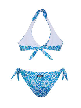 Bralette bikini Leda Yali with majolica print - MC2 Saint Barth