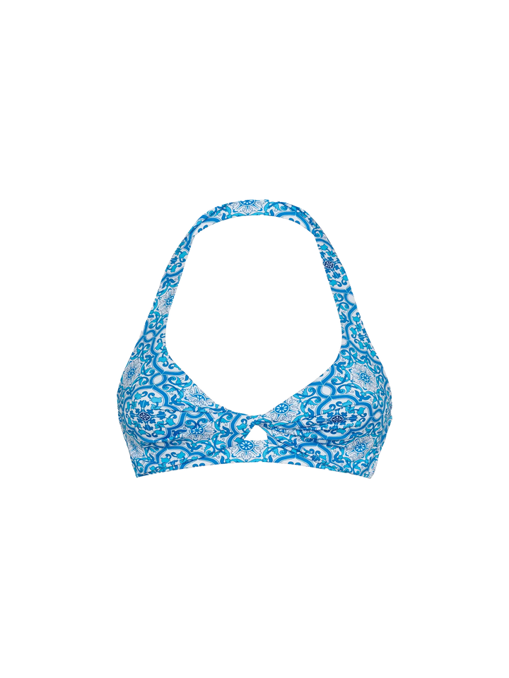 Leda triangle bralette top with majolica print - MC2 Saint Barth