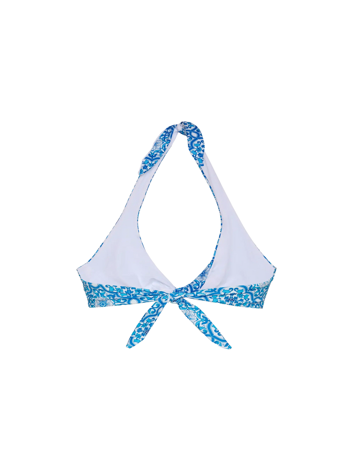 Leda triangle bralette top with majolica print - MC2 Saint Barth