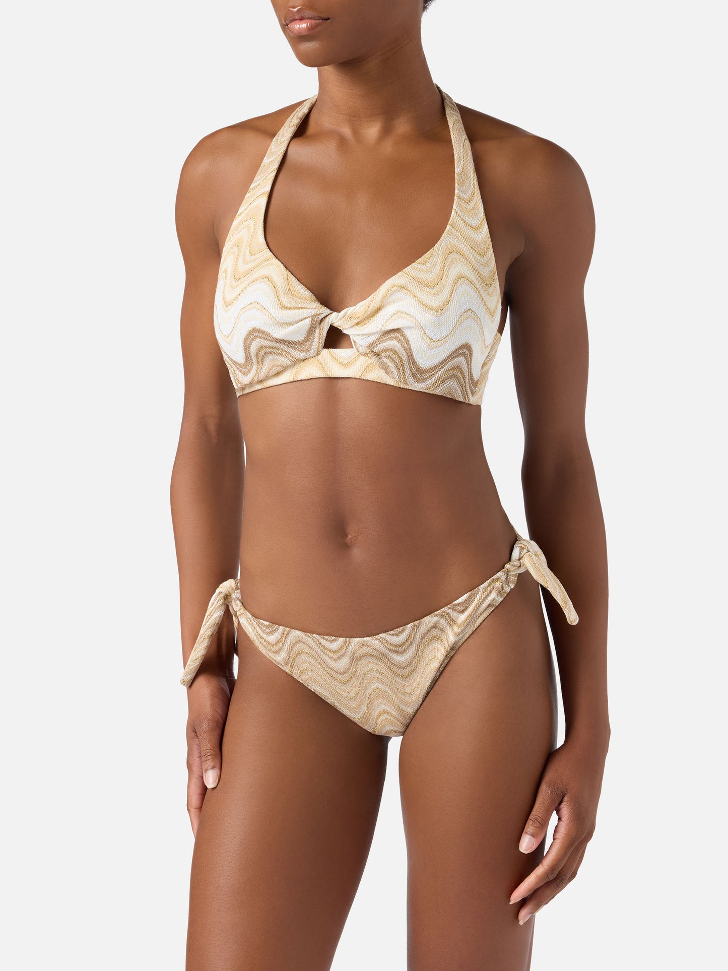 Bikini raschel dégradé or Leda Yali 