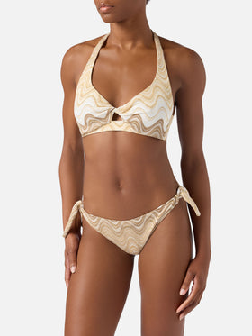 Bikini raschel dégradé or Leda Yali 