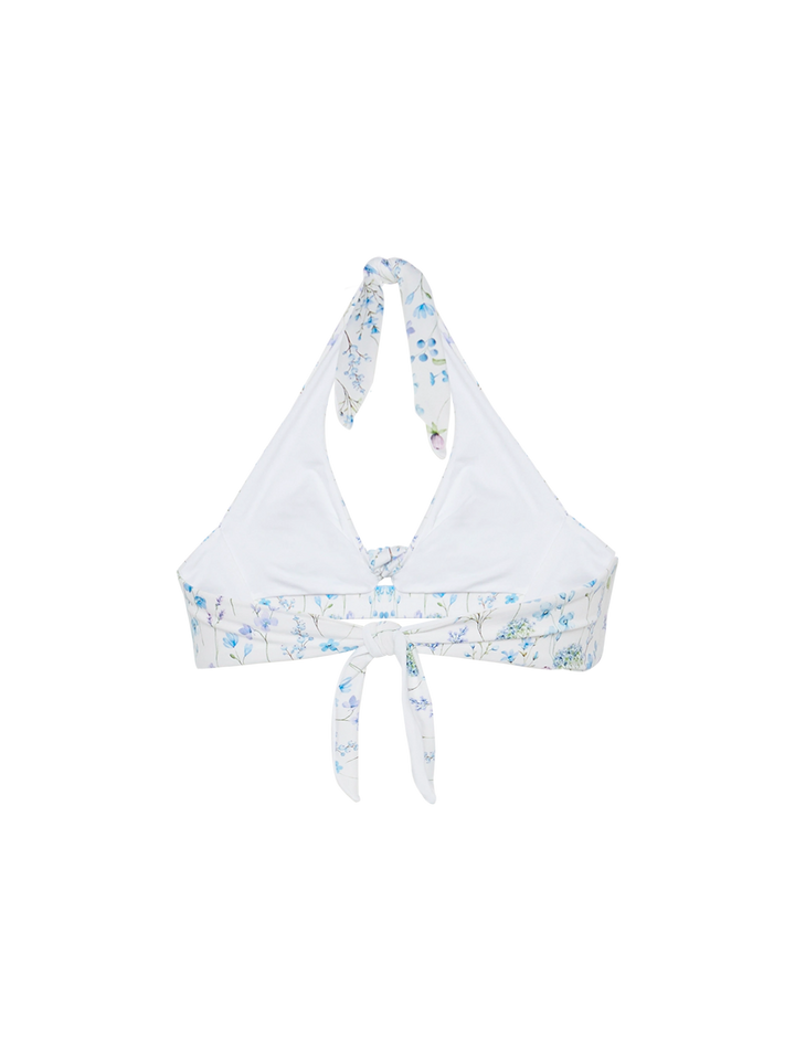 Leda triangle bralette top with flower print - MC2 Saint Barth