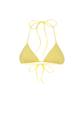 Woman pale yellow triangle top swimsuit Leah - MC2 Saint Barth