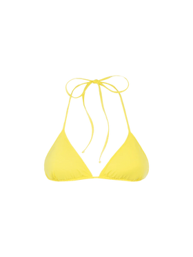Woman pale yellow triangle top swimsuit Leah - MC2 Saint Barth