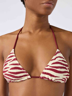 Bikini Leah Norah zebrato in tessuto crinkle