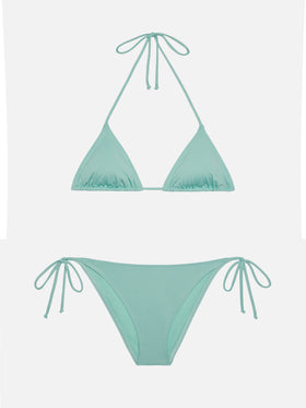 Leah Virgo triangle bikini in sage green