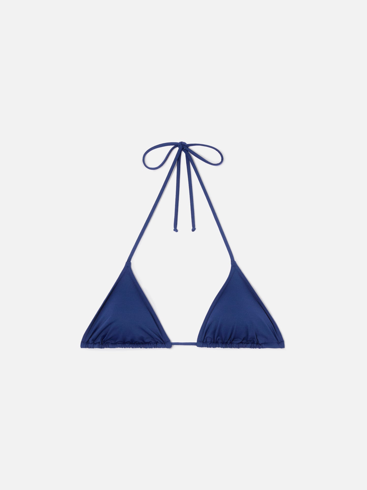 Haut de bikini triangle Leah à nouer en bleu marine uni 