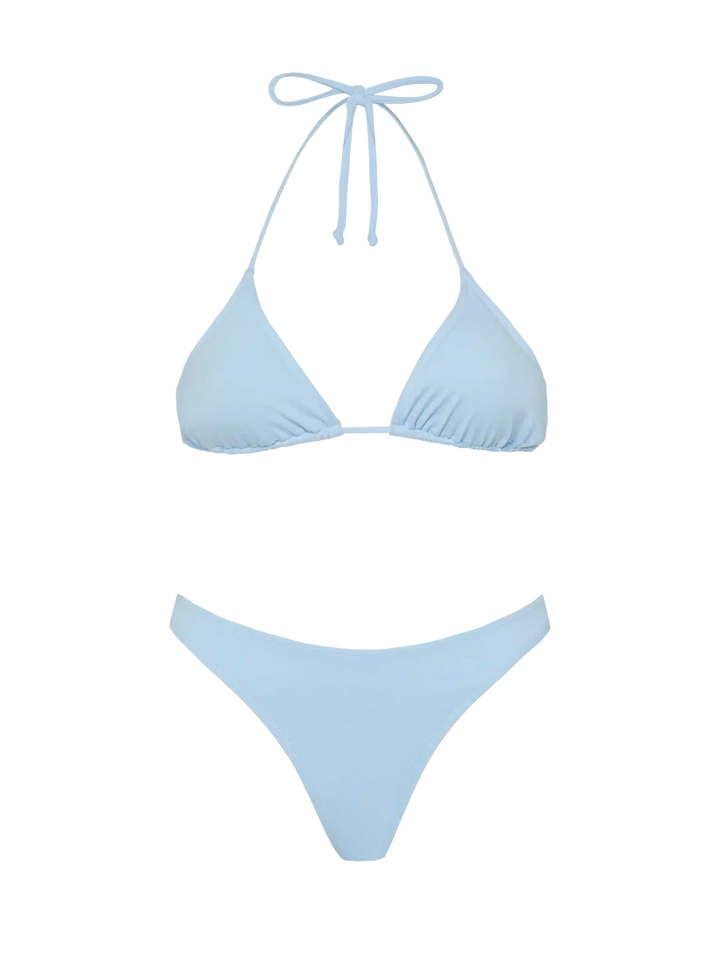 Leah Naomi light blue bikini with triangle top and cheeky briefs - MC2 Saint Barth