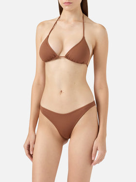 Triangel-Bikini Leah Lido in Braun mit klassischer Badehose