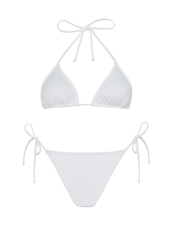 Leah Marielle white bikini with triangle top and classic briefs - MC2 Saint Barth