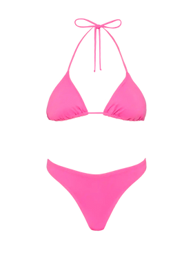 Leah Naomi fuchsia bikini with triangle top and cheeky briefs - MC2 Saint Barth
