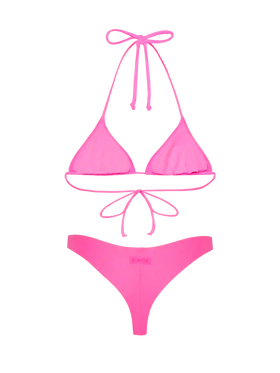 Leah Naomi fuchsia bikini with triangle top and cheeky briefs - MC2 Saint Barth