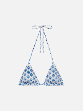 Leah top bikini triangolo con stampa floreale