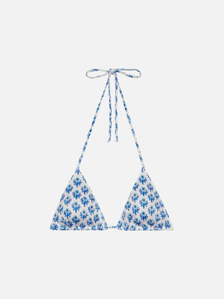 Leah top bikini triangolo con stampa floreale