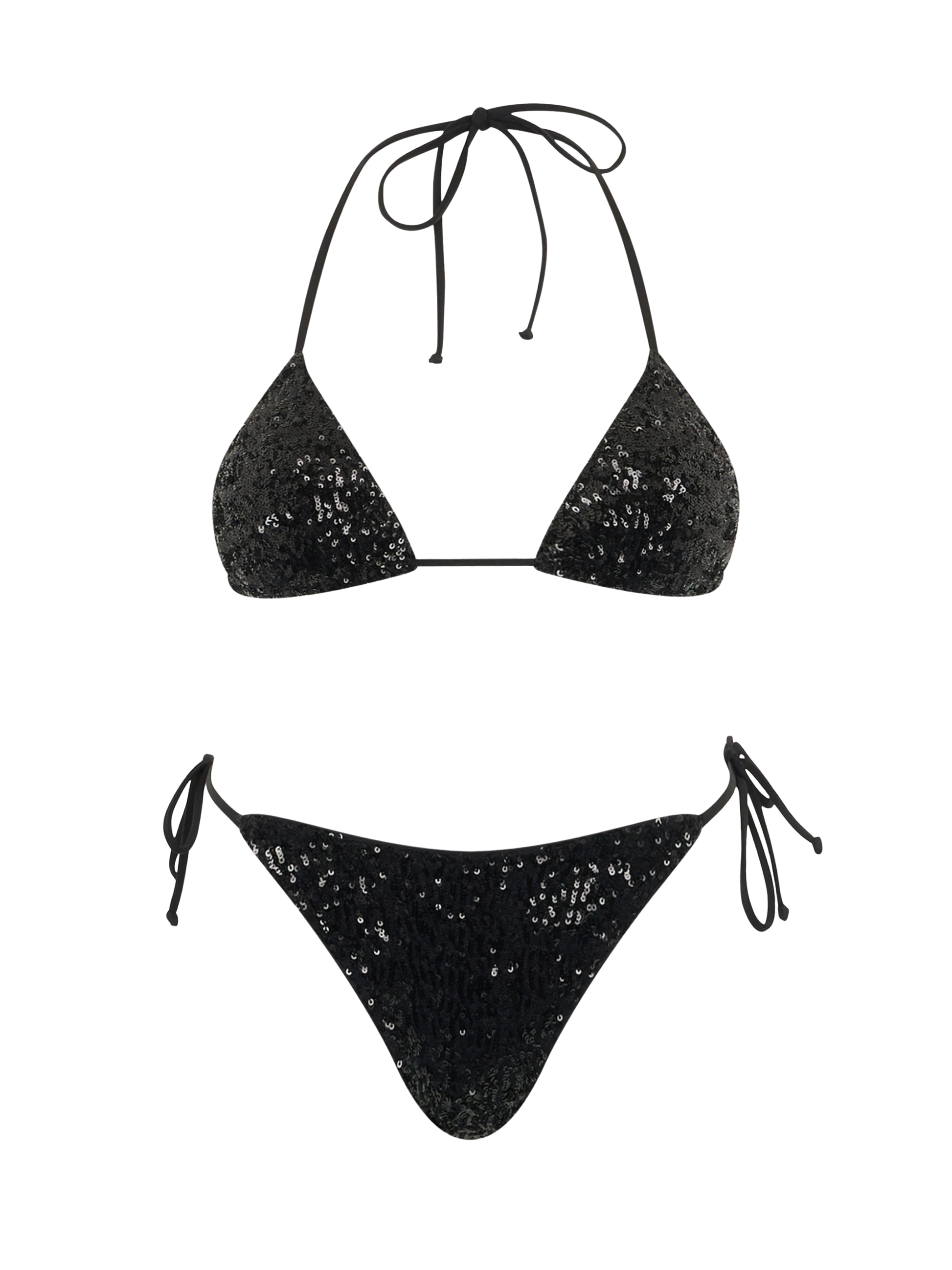 Woman black sequins triangle bikini Leah Marielle - MC2 Saint Barth
