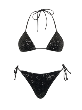 Woman black sequins triangle bikini Leah Marielle - MC2 Saint Barth