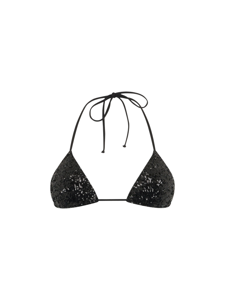 Woman black sequins triangle top Leah - MC2 Saint Barth