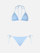 Woman light blue triangle bikini Leah Marielle