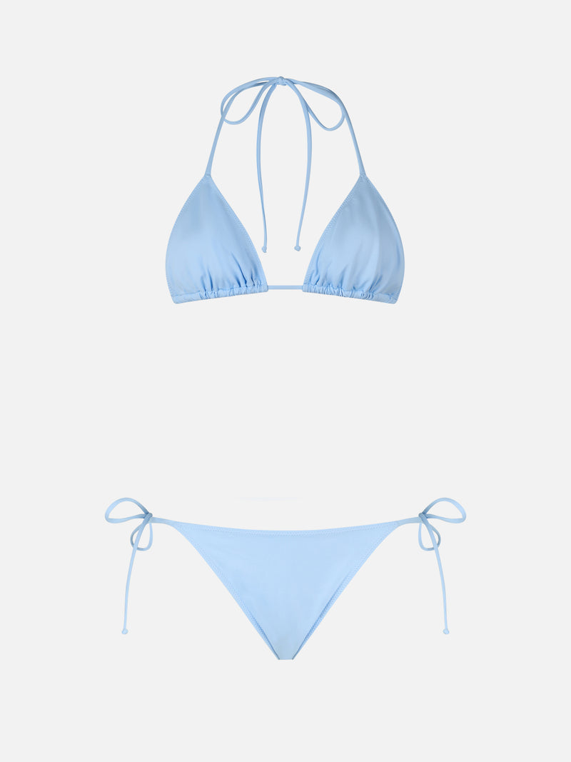 Woman light blue triangle bikini Leah Marielle