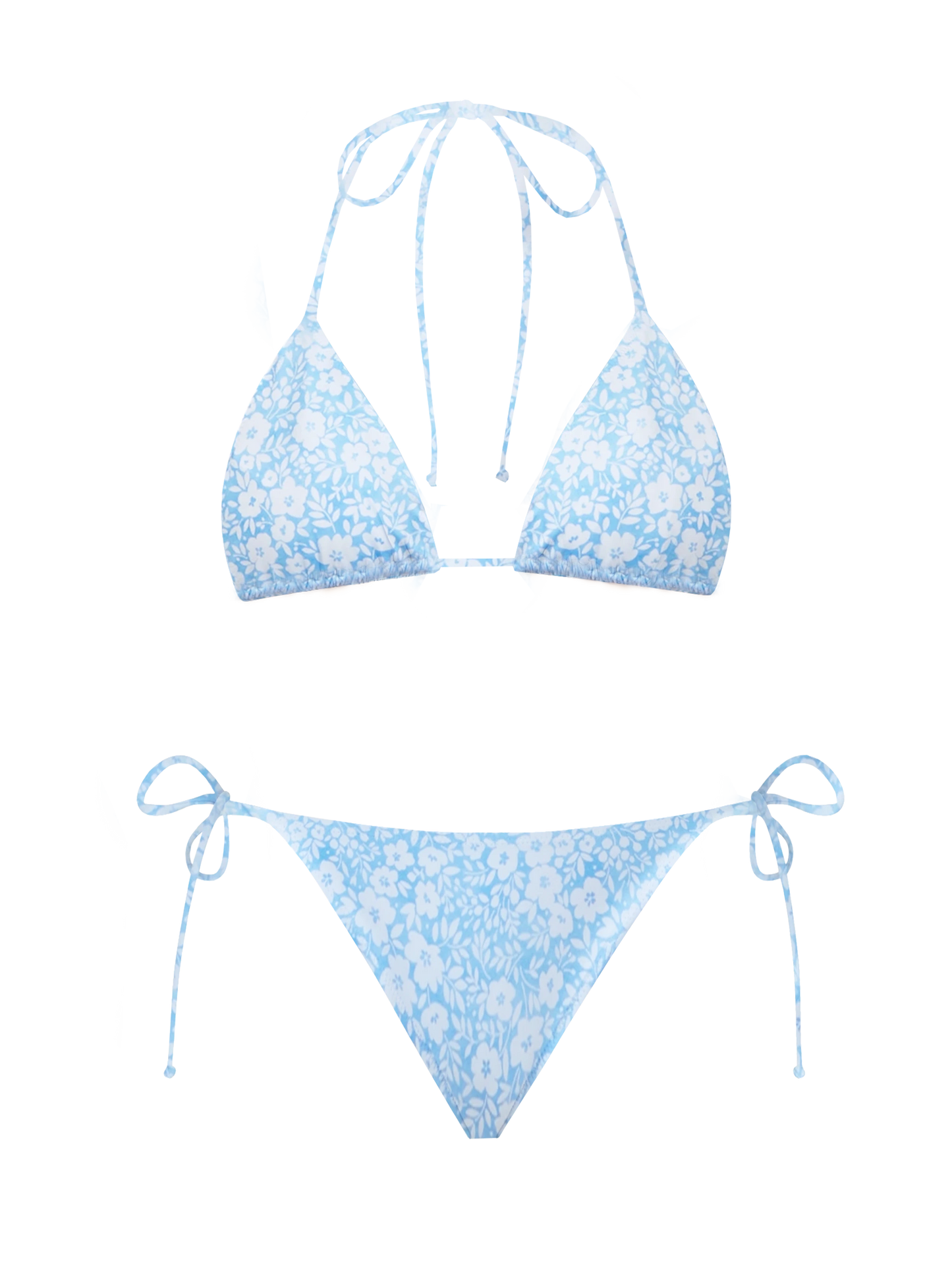 Woman vintage flower triangle bikini Leah Virgo