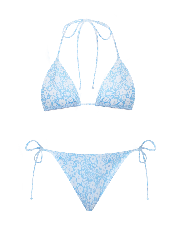 Bikini da donna a triangolo Leah Virgo fiori vintage