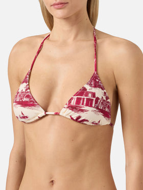 Leah Naomi bordeaux toile de jouy bikini