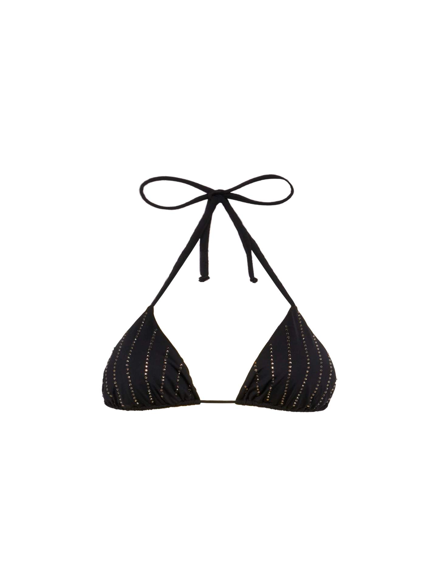 Leah black triangle top with striped rhinestone embellishment - MC2 Saint Barth