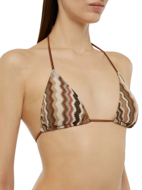 Raschel knit classic bikini Leah Virgo with wave pattern - MC2 Saint Barth