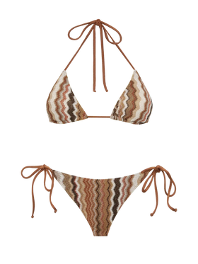 Raschel knit classic bikini Leah Virgo with wave pattern - MC2 Saint Barth