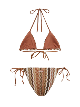 Raschel knit classic bikini Leah Virgo with wave pattern - MC2 Saint Barth