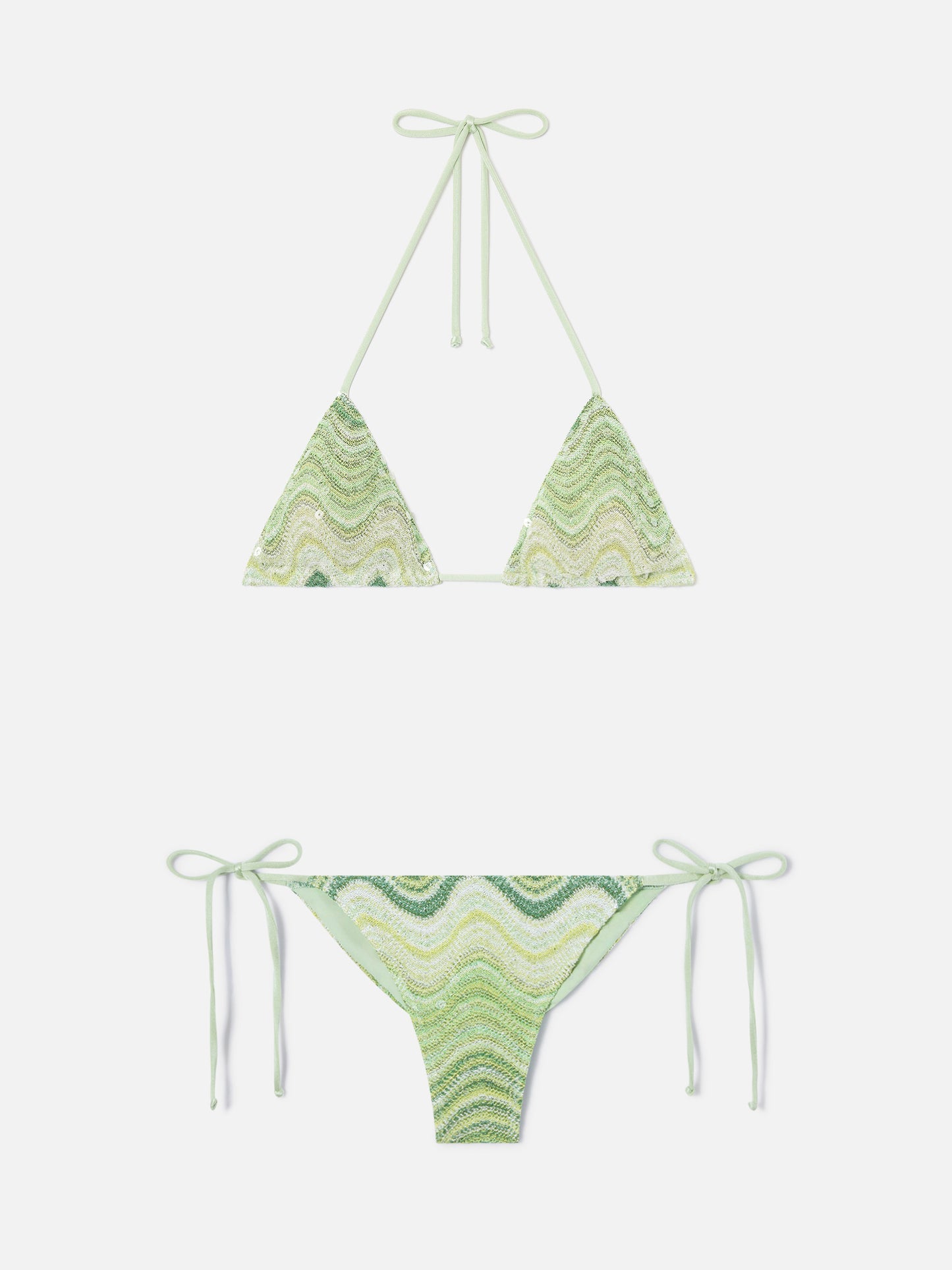 Bikini raschel vert dégradé Leah Marielle avec sequins 
