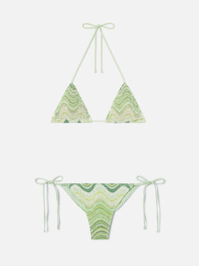 Bikini raschel vert dégradé Leah Marielle avec sequins 
