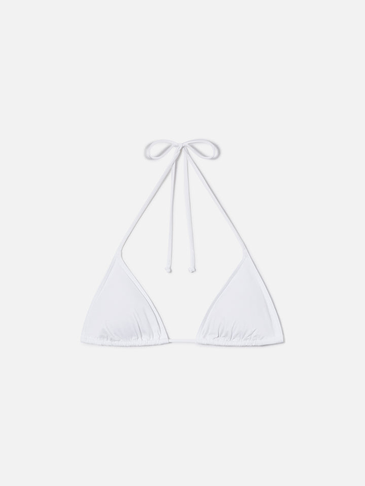 Top bikini Leah triangolo bianco con laccetti 